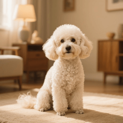 A picture of a white dog