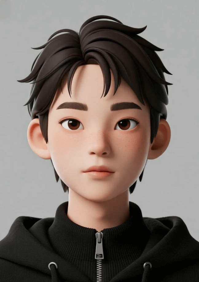 3d asian boy avatar picture