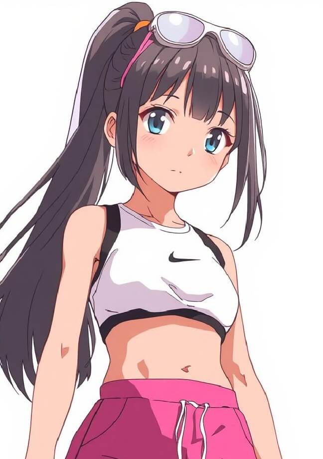 Ai create aesthetic anime girl with glasses