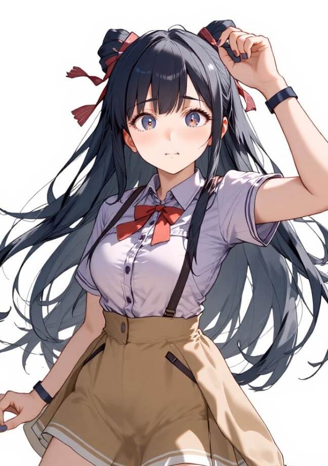 Ai generate realistic anime girl in pink uniform