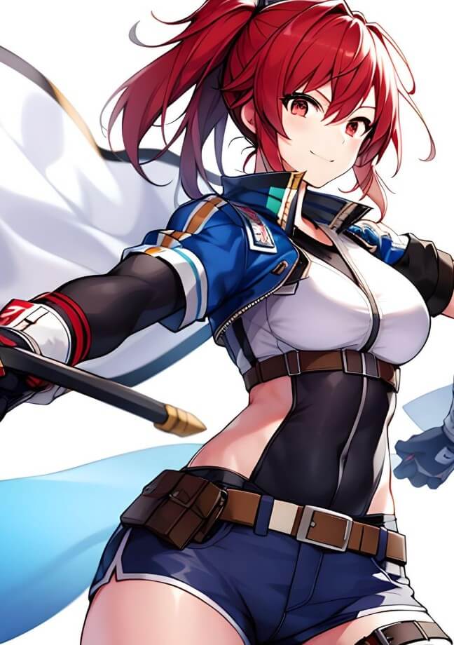 Ai make a japanese anime girl fighter with red hair