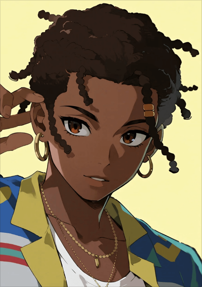 Anime black boy avatar picture