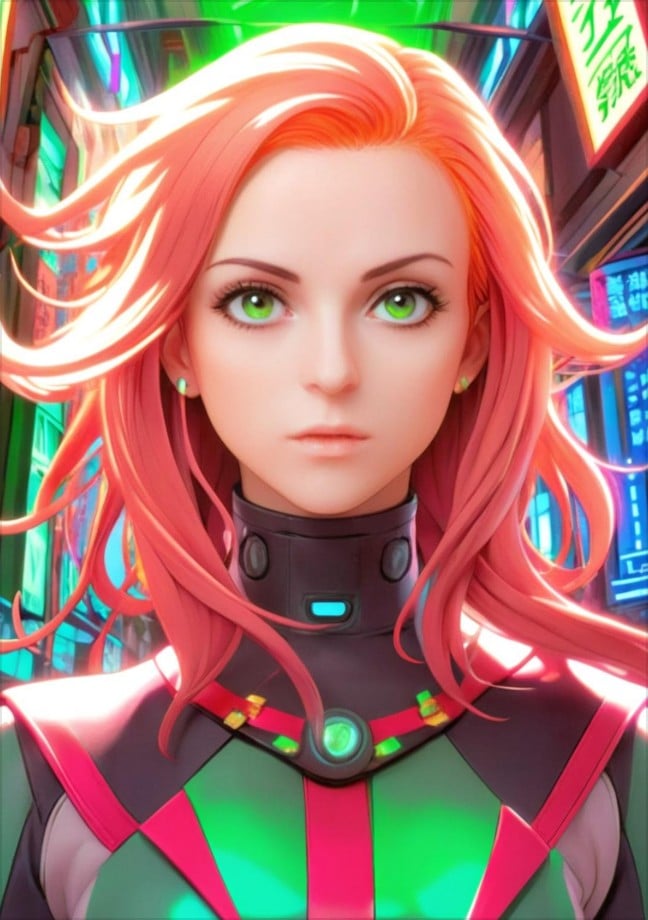 Artistic female comic portrait 1