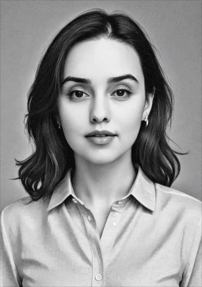 Artistic female sketch portrait 1