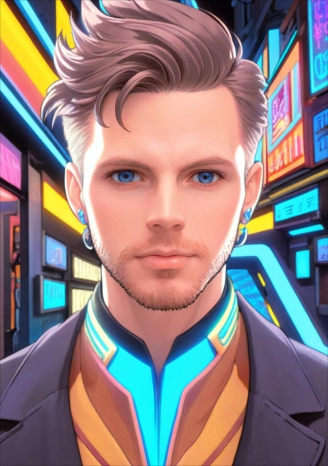 Artistic male comic portrait 1