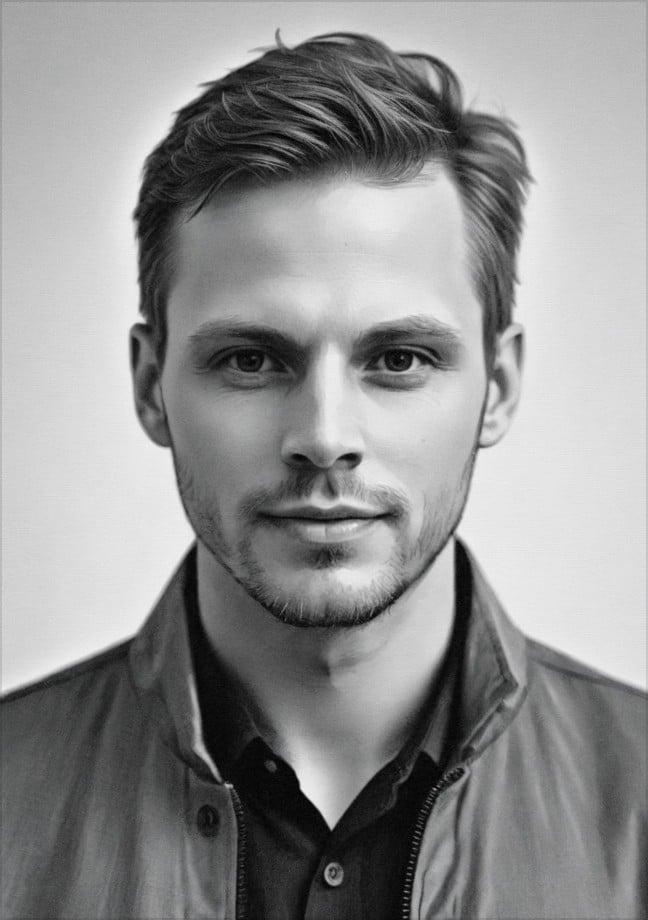 Artistic male sketch portrait 1