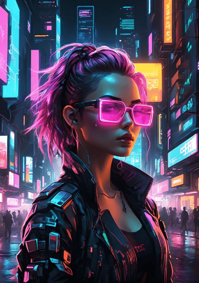 Cyberpunk female character