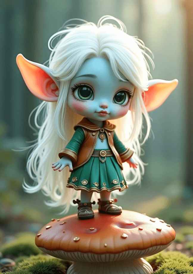 Facewow ai image generator to create a 3d dwarf doll picture