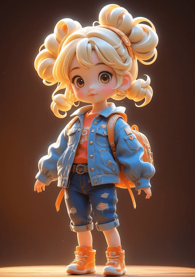 Facewow ai image generator to create a 3d kid doll picture