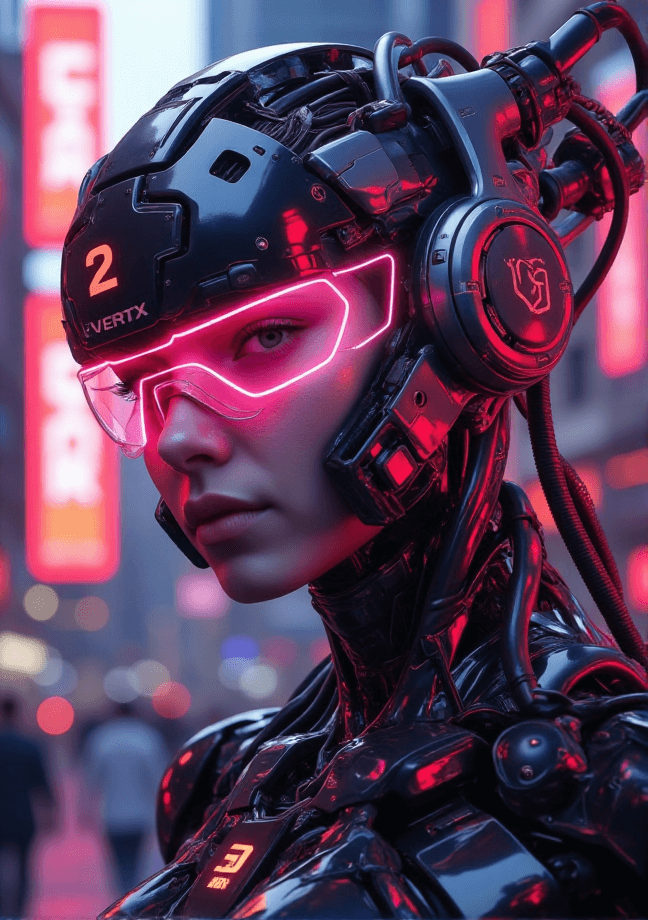 facewow ai image generator to create a cyberpunk armor girl picture