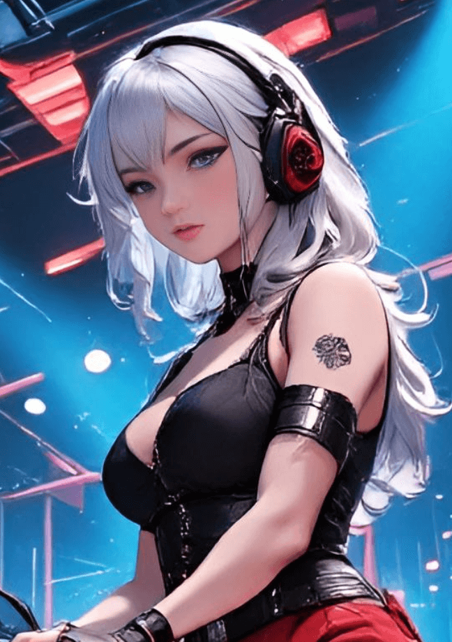 Generate anime female dj character