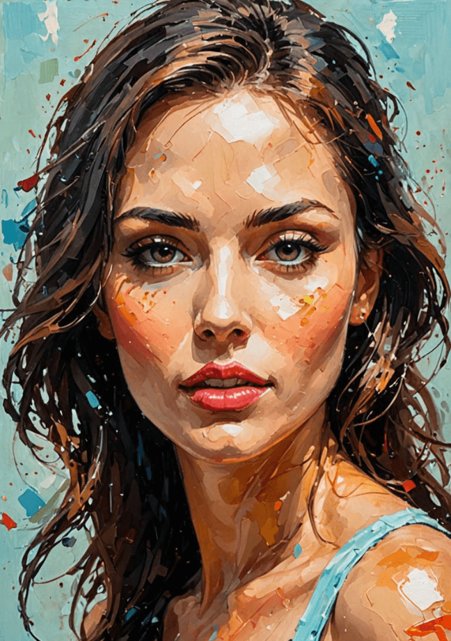 Generate oil painting white female character