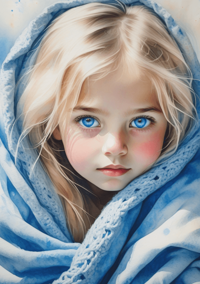 Generate oil painting white girl character