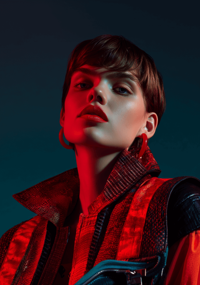 Generate realistic white female photography