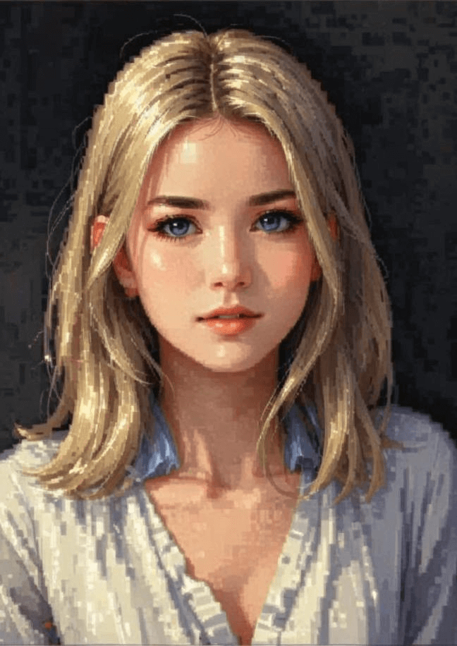 Pixel art female character