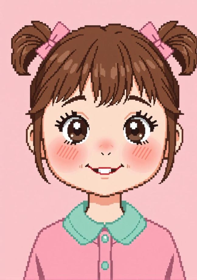 Pixel art female kid