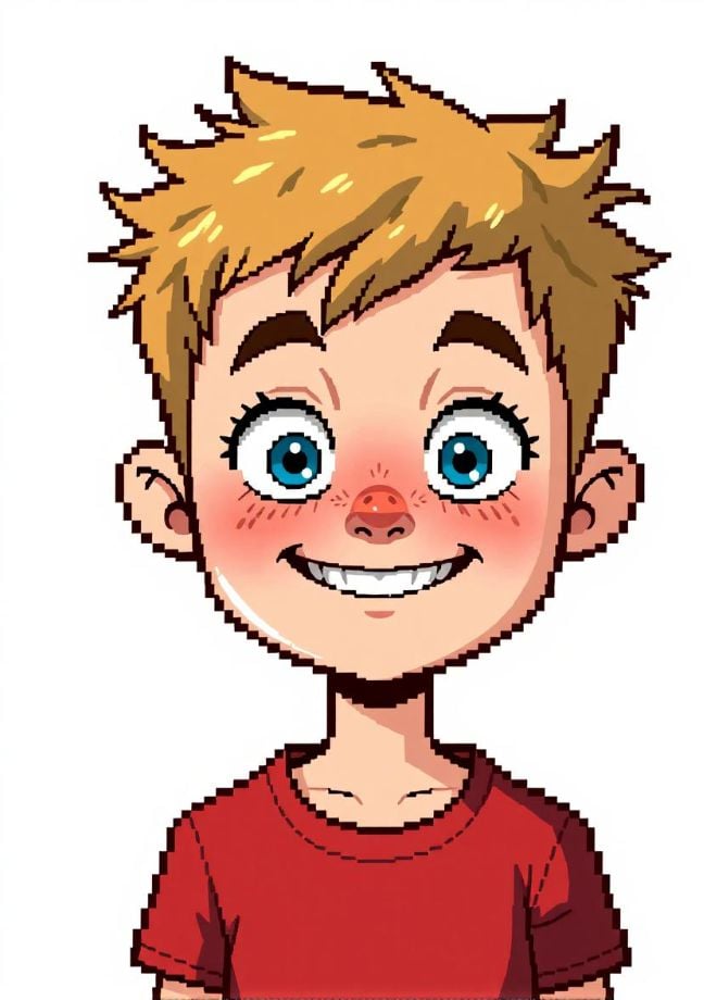 Pixel art male kid
