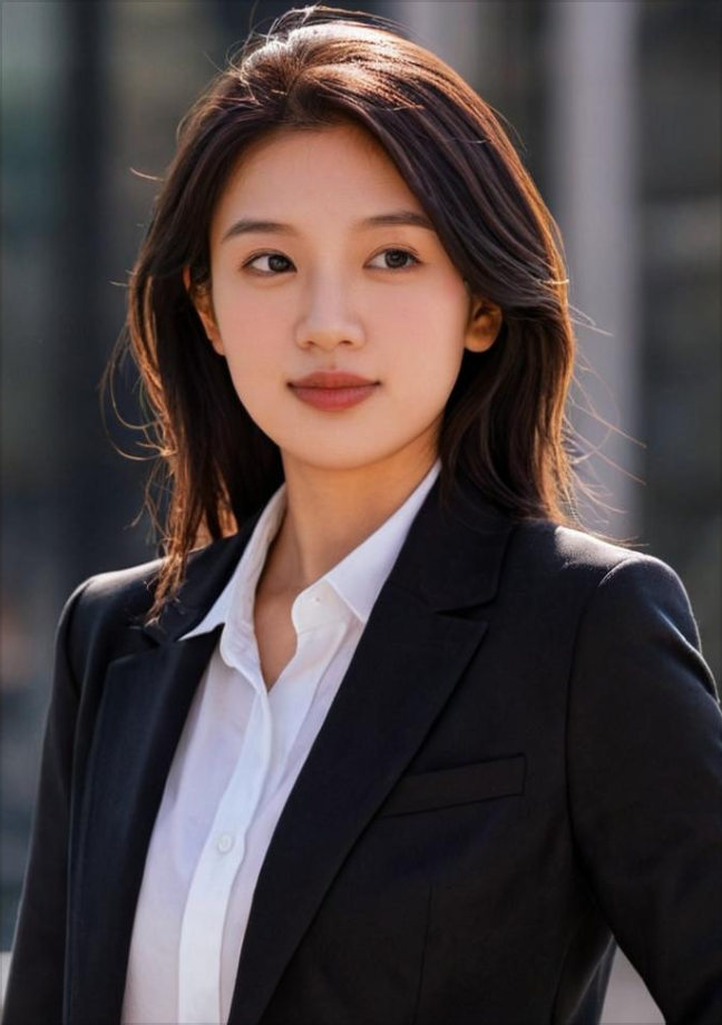 Professional headshot female in suit sample 2