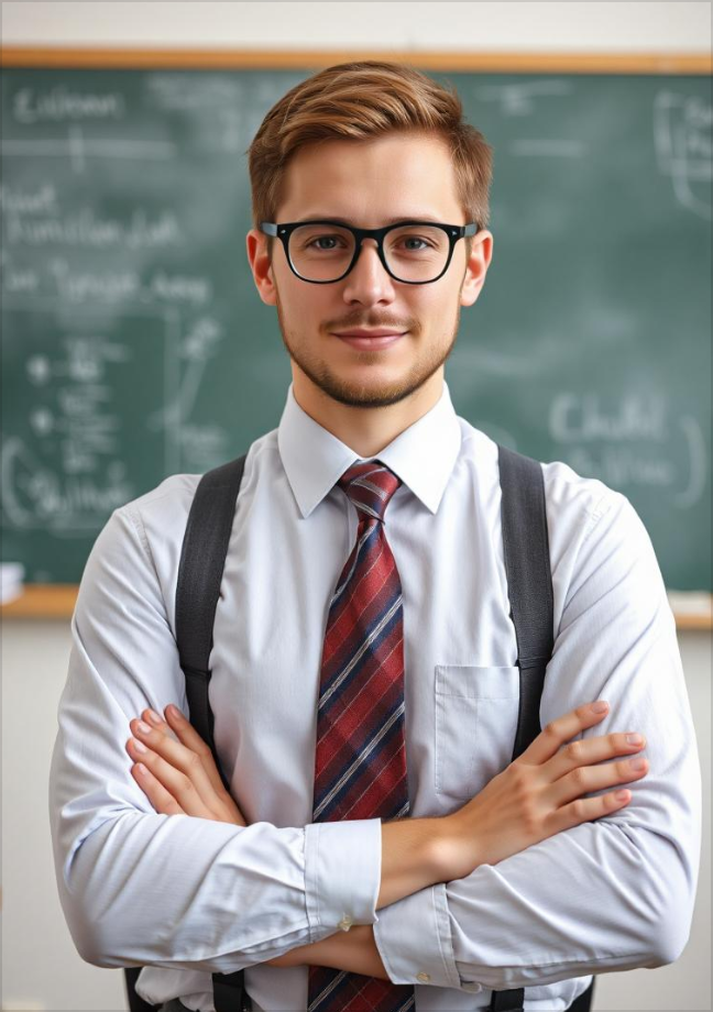 Professional headshot male teacher sample 1