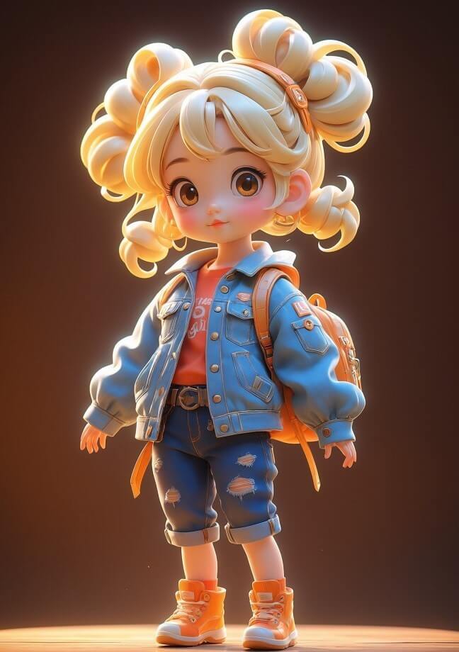 Use ai to create 3d cute girl