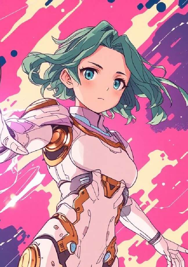 Use ai to create a anime style woman fighter