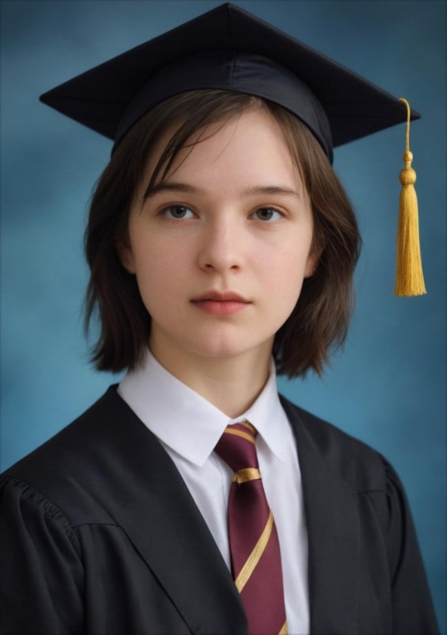 Vintage yearbook female portrait 2