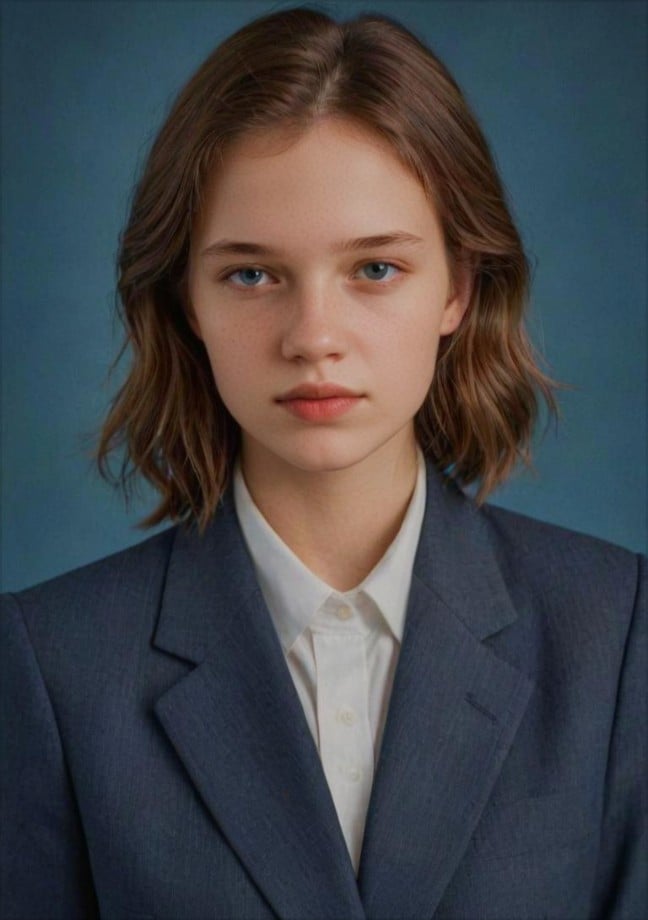 Yearbook headshot female sample 2