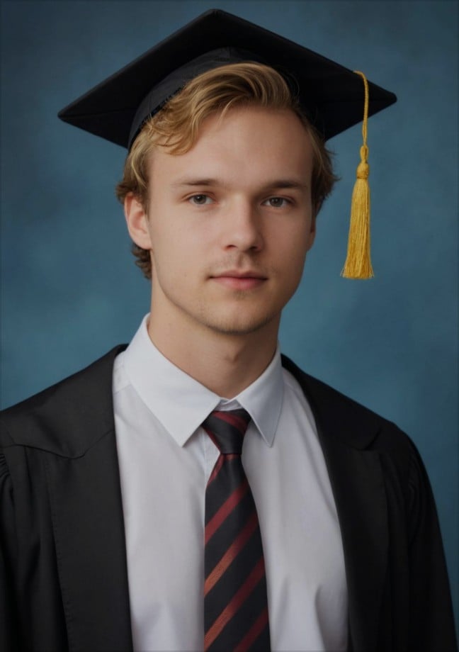 Yearbook headshot male sample 2