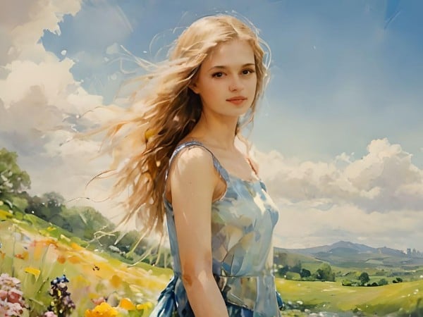 AI watercolor portrait style