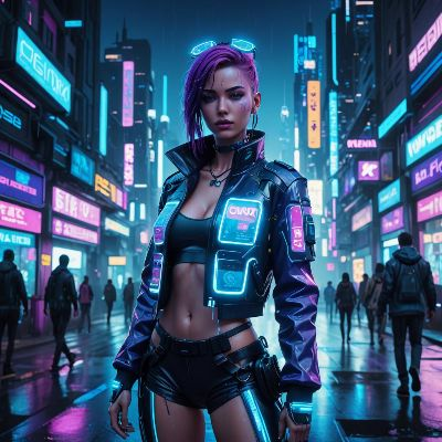 Cyberpunk cartoon character