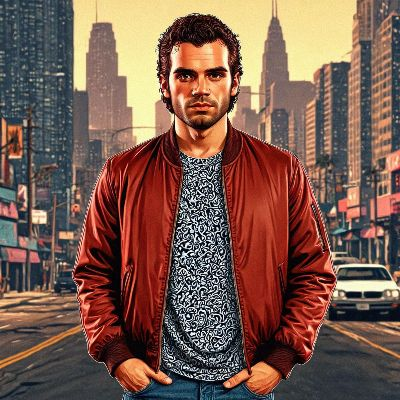 GTA style cartoon character