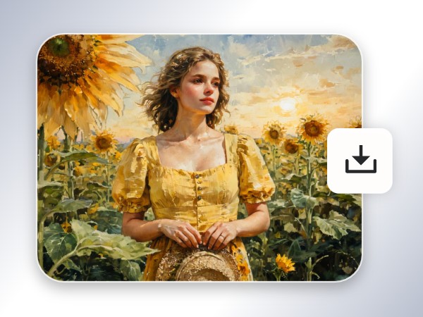 Step 3 download AI generated watercolor image