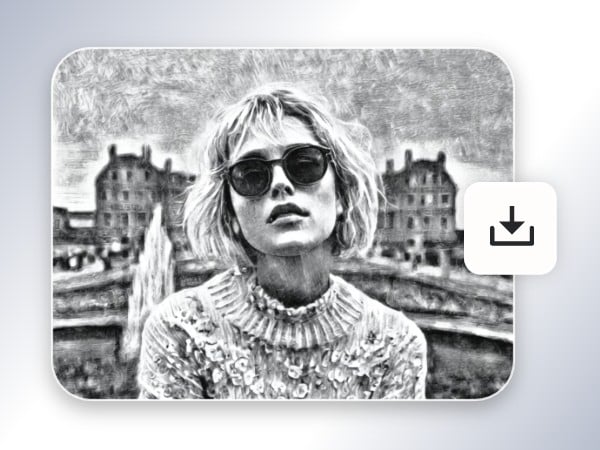 Step 3 download the black and white pencil sketch image