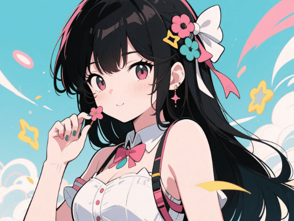 A showcase image of a girl in manga anime style