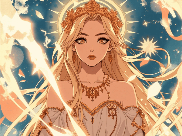 A showcase image of an aesthetic anime woman