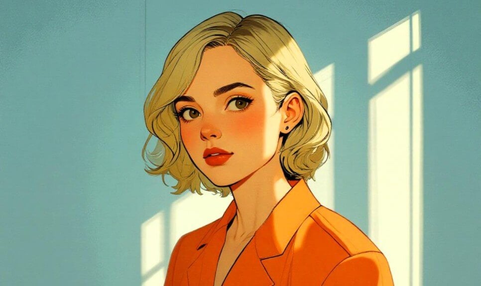 A woman portarit of vintage comics