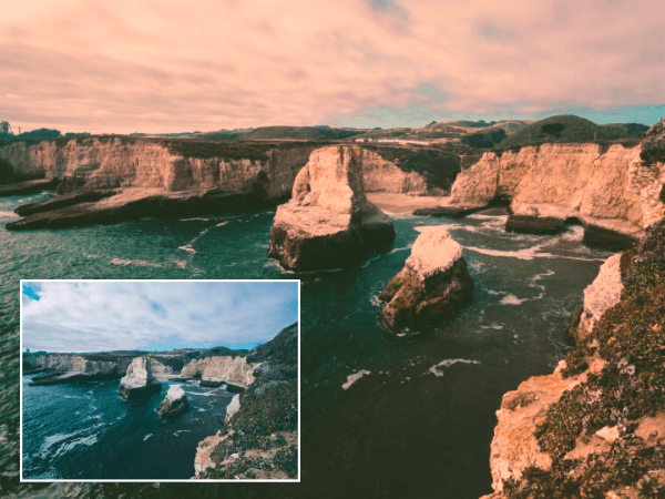 Apply a vintage filter to a photo of a mount view