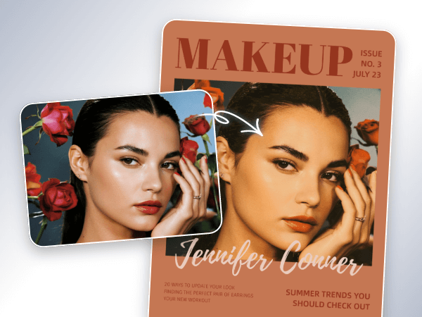 Change a female portrait to the vintage version and add it to a poster design