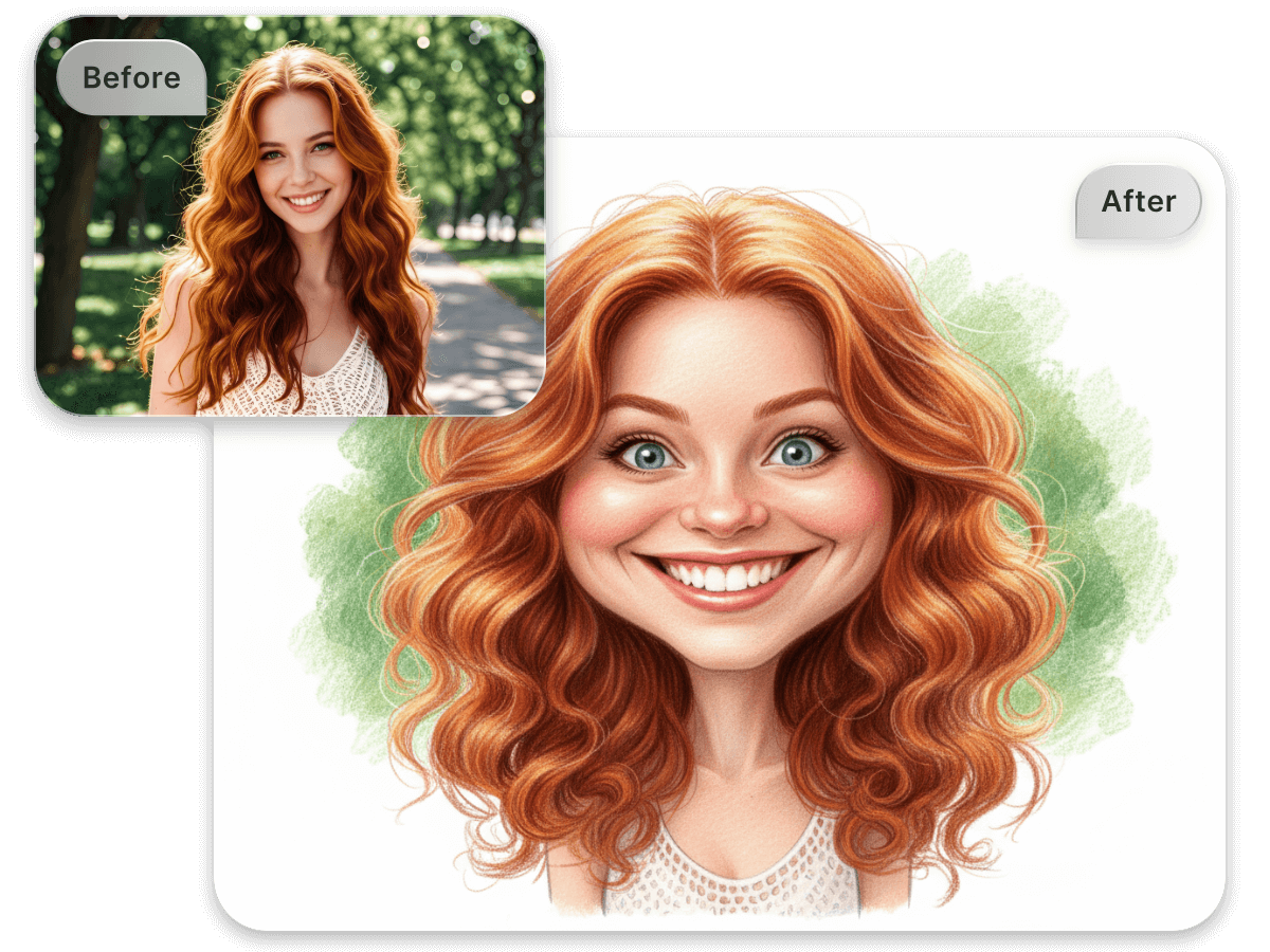 Colored pencil style caricature