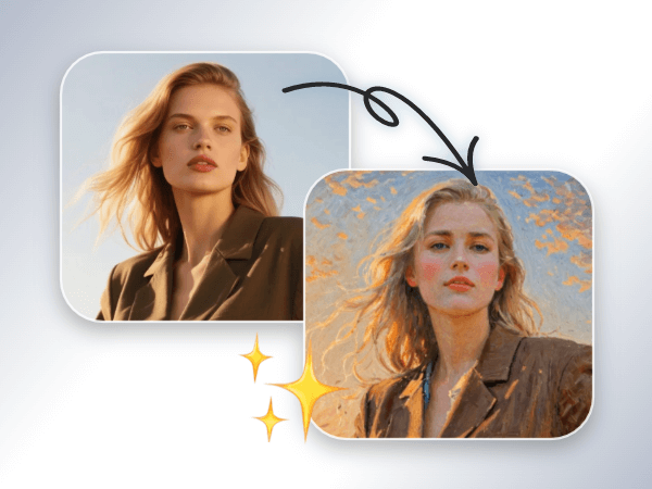 Convert a photo of a fashionable woman into an art style in facewow