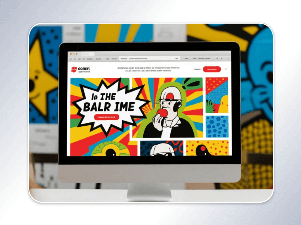 Create a pop art style image and use it as a website banner