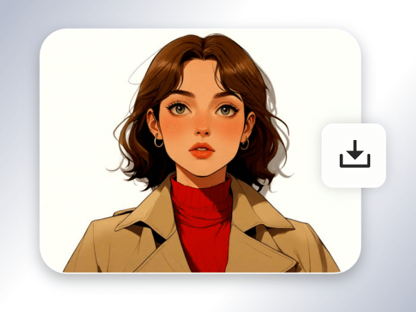 Download the ai converted anime image of the beautiful woman