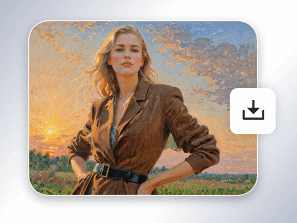 Download the art style photo of a fashionable woman