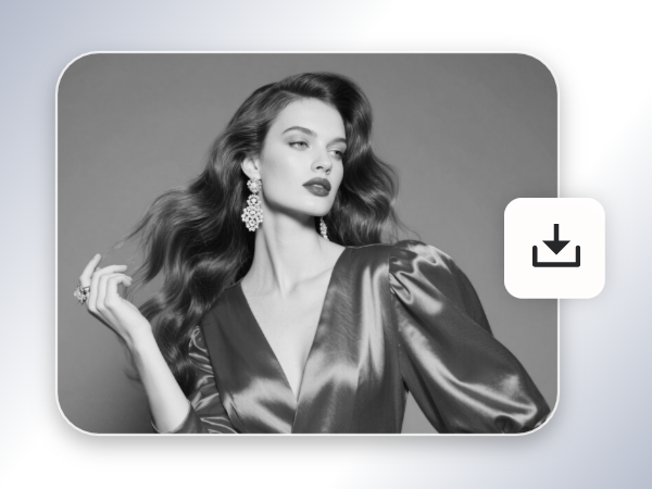 Download the black and white version of a lady with pink a dress photo