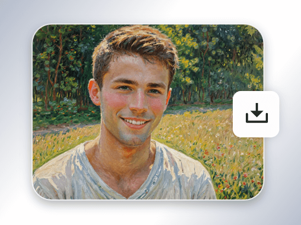 Download the painting version of a handsome boy with gold hair