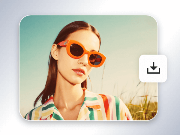 Download the vintage version of a photo of a young girl with sunglasses