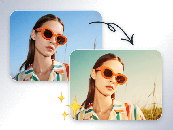 Make a photo of a young girl with sunglasses look vintage