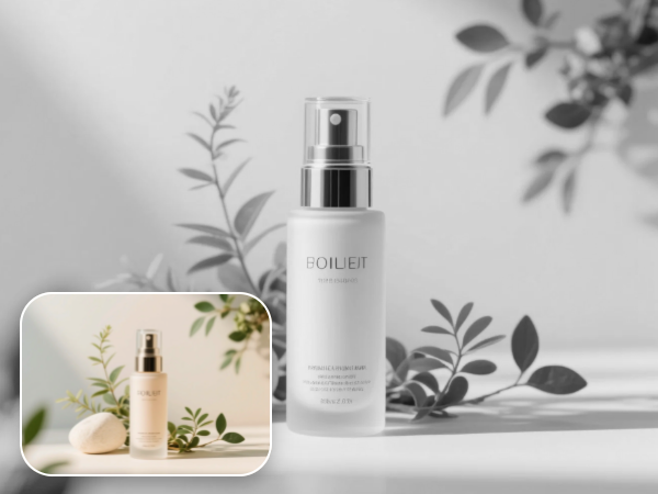 Make a skincare product photo black and white