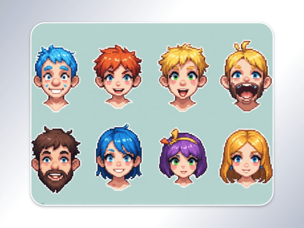 Make fun stickers using pixel style images