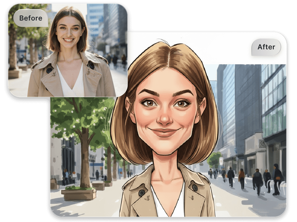 Marker pen style caricature